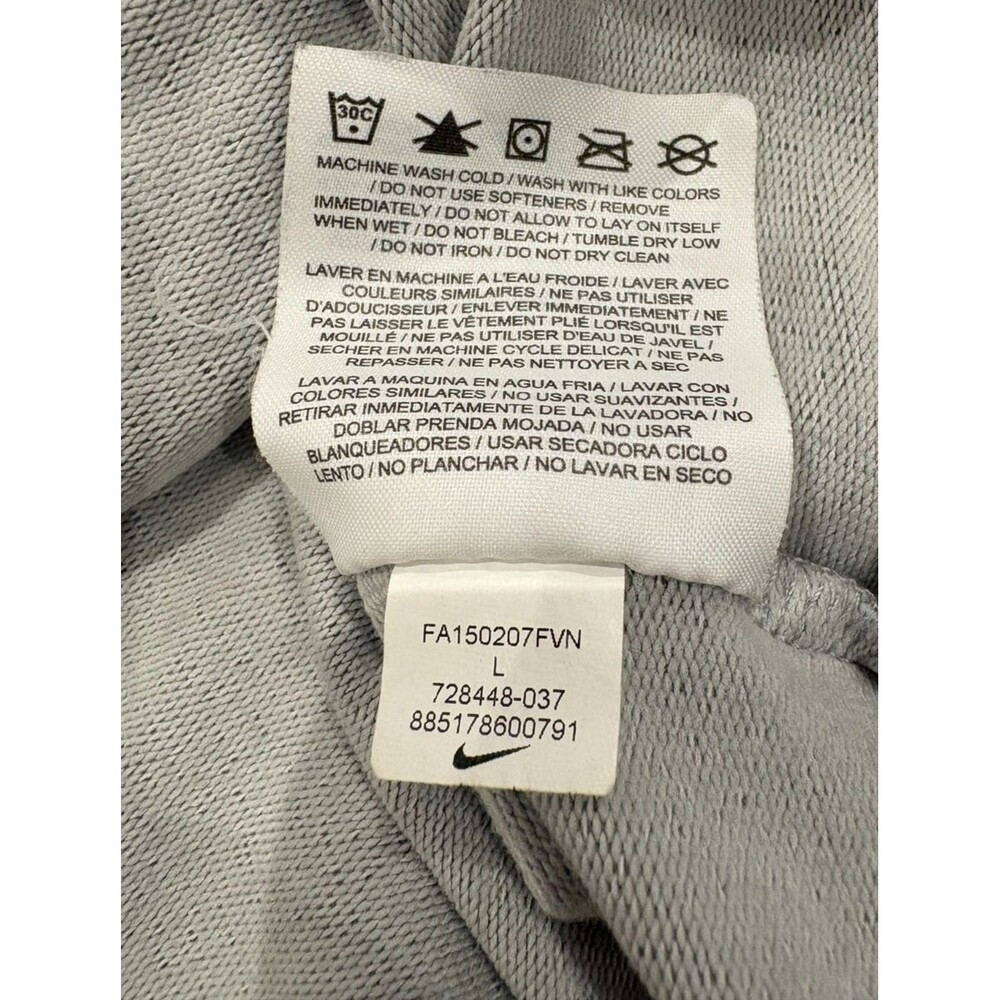 NIKE Hoodie Men's Large Dri Fit Performance Pullover Sweatshirt Gray Drawstring - Picture 9 of 11